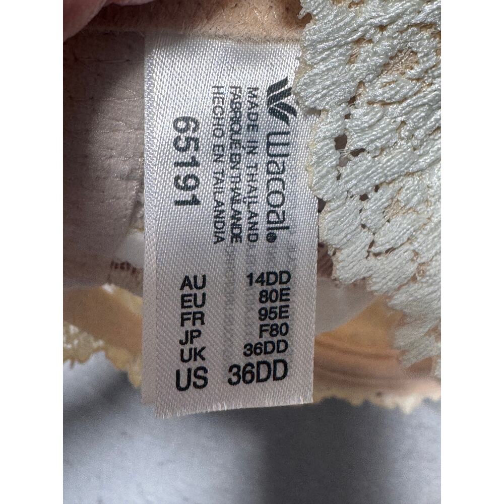 NWT Wacoal Embrace Lace Underwire Bra Womens 36DD Beige Floral Unlined Sheer - Picture 7 of 8
